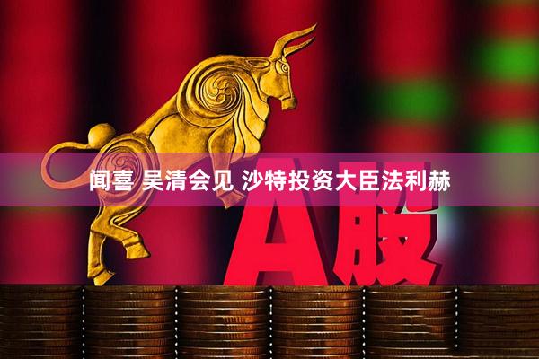 闻喜 吴清会见 沙特投资大臣法利赫